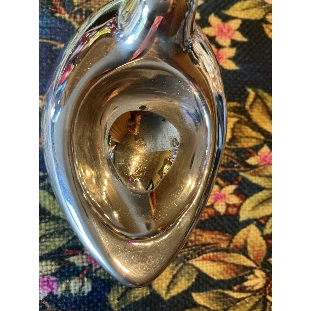 Pottery Barn Silver Tone Dove Salt Cellar with Feather Spoon 3 Piece Set